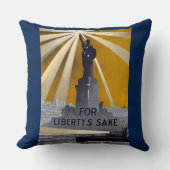 自由聖火の像と米国海軍第二次世界大戦 クッション (正面)