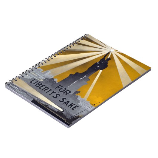 自由聖火の像と米国海軍第二次世界大戦 ノートブック (左側)