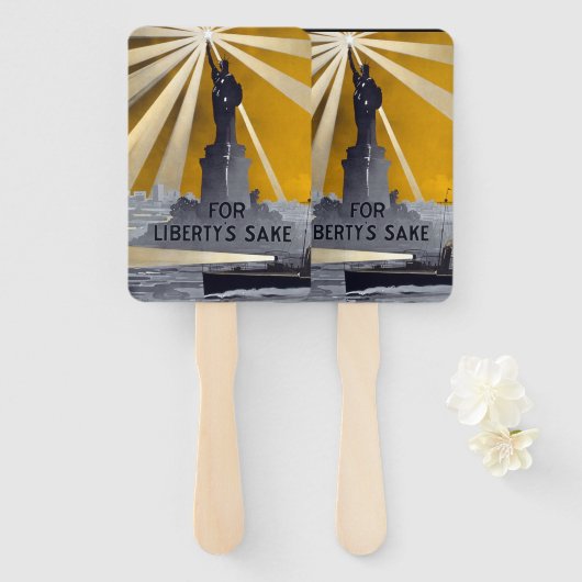 自由聖火の像と米国海軍第二次世界大戦 ハンドファン (正面&裏面)