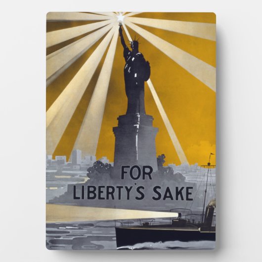 自由聖火の像と米国海軍第二次世界大戦 フォトプラーク (正面)