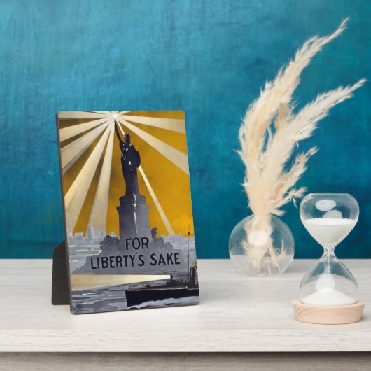 自由聖火の像と米国海軍第二次世界大戦 フォトプラーク (側面)