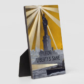 自由聖火の像と米国海軍第二次世界大戦 フォトプラーク (側面)