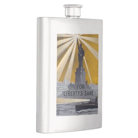 自由聖火の像と米国海軍第二次世界大戦 フラスク (右)