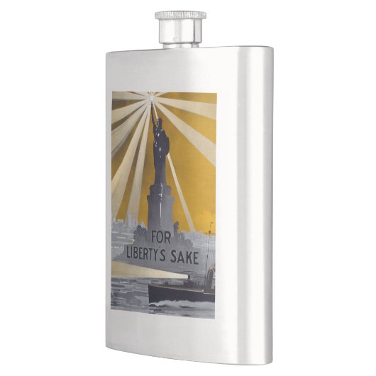 自由聖火の像と米国海軍第二次世界大戦 フラスク (左)