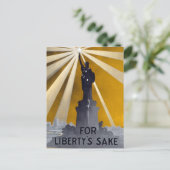 自由聖火の像と米国海軍第二次世界大戦 ポストカード (スタンド正面)