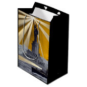 自由聖火の像と米国海軍第二次世界大戦 ミディアムペーパーバッグ (正面アングル)