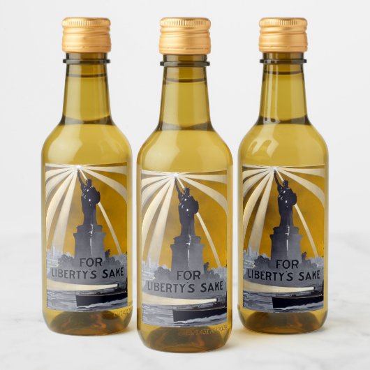 自由聖火の像と米国海軍第二次世界大戦 ワインラベル (ボトル)
