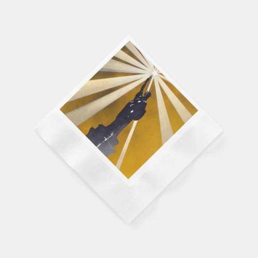 自由聖火の像と米国海軍第二次世界大戦 縁ありカクテルナプキン (角)