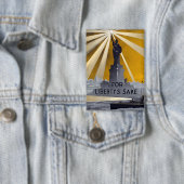 自由聖火の像と米国海軍第二次世界大戦 缶バッジ (インサイチュ)