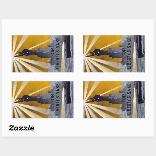 自由聖火の像と米国海軍第二次世界大戦 長方形シール (シート)