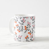 自由花模様:手縫い刺繍 コーヒーマグカップ (正面左)