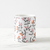 自由花模様:手縫い刺繍 コーヒーマグカップ (中央)