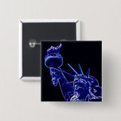 自由芸術ポップ・アートの像 缶バッジ (正面&裏面)