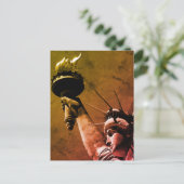 自由芸術ポップ・アートの秋色像 ポストカード (スタンド正面)