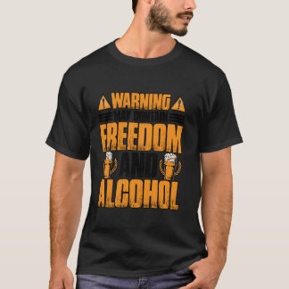 自由警告とアルコールを含むかもしれない Tシャツ