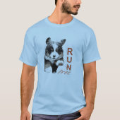 自由走なBerner子犬の長い袖Tシャツ Tシャツ (正面)