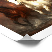 自由走-威厳のある馬のギャロピング ポスター (角)