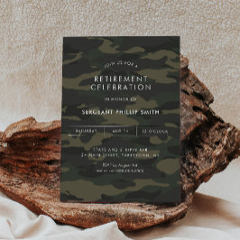 自由軍隊退職パーティー薄いグリーンライン 招待状