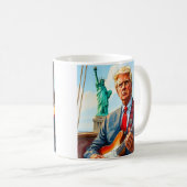自由遊の女神でトランプのエレキギター コーヒーマグカップ (正面右)