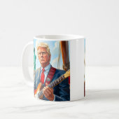 自由遊の女神でトランプのエレキギター コーヒーマグカップ (正面左)