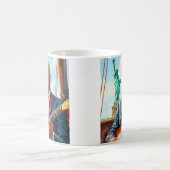 自由遊の女神でトランプのエレキギター コーヒーマグカップ (中央)