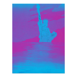 自由鮮やかの反射ひび ポスター