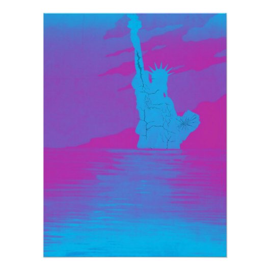 自由鮮やかの反射ひび ポスター (正面)