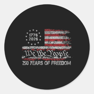 自由250周年記念 1776-2026 アメリカ国旗 250th 誕生日 ラウンドシール