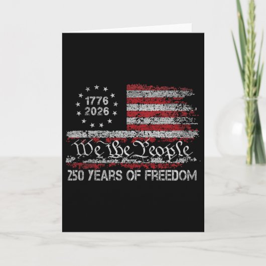 自由250周年 1776 2026 アメリカ国旗 250th 誕生日 カード (正面)