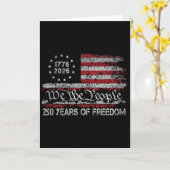自由250周年 1776 2026 アメリカ国旗 250th 誕生日 カード (黄色い花)