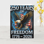 自由250周年 1776 2026 Ld イーグル 250歳の誕生日 カード (黄色い花)