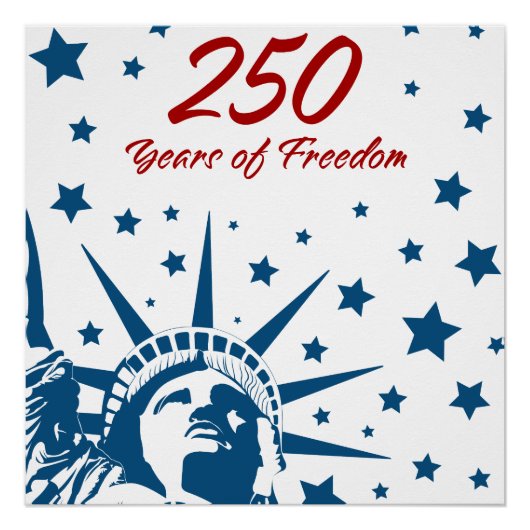 自由250年お誕生日おめでとうアメリカ愛国主義 ポスター (正面)