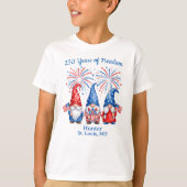 自由250年の愛国ノームキッズ Tシャツ (正面)