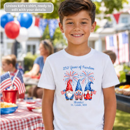 自由250年の愛国ノームキッズ Tシャツ