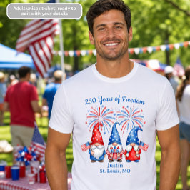 自由250年の愛国ノームTシャツ メンズ Tシャツ