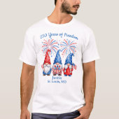 自由250年の愛国ノームTシャツ メンズ Tシャツ (正面)