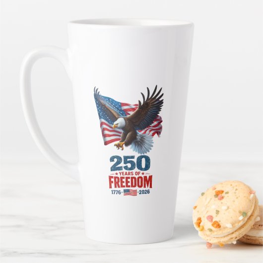 自由250年の愛国的な鷲アメリカ国旗 カフェラテマグ (インサイチュ)