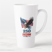 自由250年の愛国的な鷲アメリカ国旗 カフェラテマグ (右)