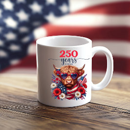 自由250年の花柄カウ コーヒーマグカップ