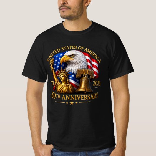 自由250年を祝おう! 🇺🇸 Tシャツ (正面)