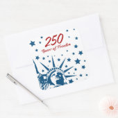 自由250年 お誕生日おめでとう アメリカ 愛国心 スクエアシール (封筒)