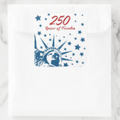 自由250年 お誕生日おめでとう アメリカ 愛国心 スクエアシール (バッグ)
