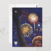 「自由2K」自由の水彩像 ポストカード (正面/裏面)