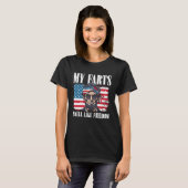 自由 アメリカ国旗 7月4日 独立記念日 エイブ Tシャツ (正面フル)