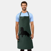 自由 – アールポップ・アートのホースケルト灰色がかった緑 エプロン (着用した状態)