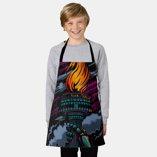 自由 エプロン (着用した状態)