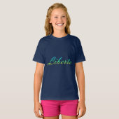 自由。グラデーション文字。汗シャツ Tシャツ (正面フル)