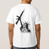 自由-得られた銃か。 Tシャツ (裏面)