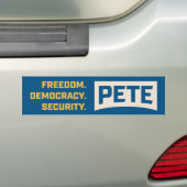 自由。 民主主義。 保証。 #PeteForAmerica バンパーステッカー (車上)