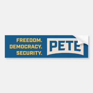 自由。 民主主義。 保証。 #PeteForAmerica バンパーステッカー